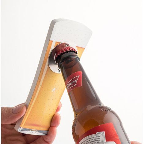 Flaschenöffner - Bierkollektion - Metall und Holz - 16 x 6 x 1 cm - 70 g (1/2)