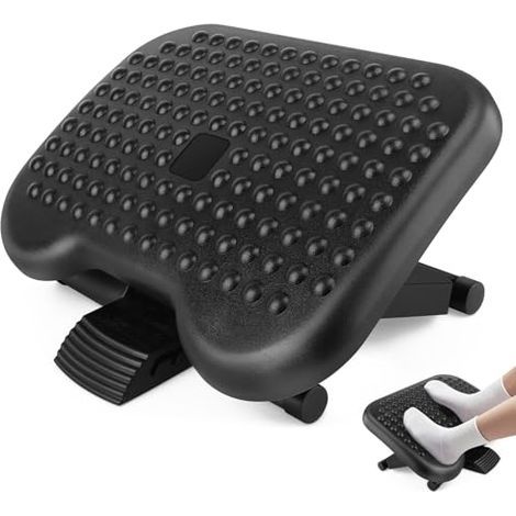 Office Footrest, Footrest with 3 Adjustable Heights & Tilt from -30 to +30 Degrees, Office Footrest for Home, Office and Travel (1/5)