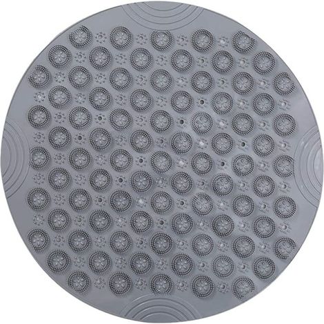 Tapis de douche rond antidérapant 55 x 55 cm, tapis de bain en PVC avec ventouse, tapis de bain avec ventouse boule de massage, tapis de bain anti-moisissure avec trous de drainage, lavable en machine (1/5)