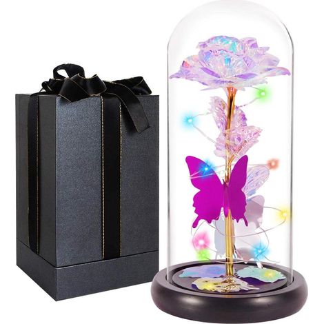 Rose Galaxie, cadeau d'anniversaire avec décoration LED, idéal pour Noël, les anniversaires et toutes les occasions spéciales. (1/4)