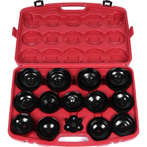 Coffret professionnel 30 pièces clé à filtre huile acier carbone noir douilles clés démontage réparation auto moto 65-108mm (1/5)