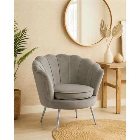Poltrona design grigio con gambe acciaio Water Lily (1/3)