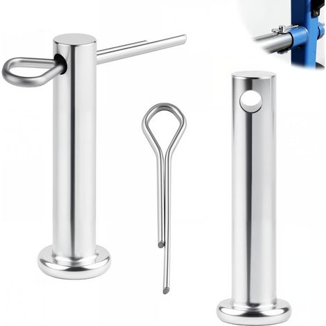 Lot de 8 boulons enfichables M8 x 40 mm avec goupille en acier galvanisé avec broche à ressort, boulons enfichables, boulons de fourche à trou unique pour remorques, appareils, machines, agriculture (1/5)