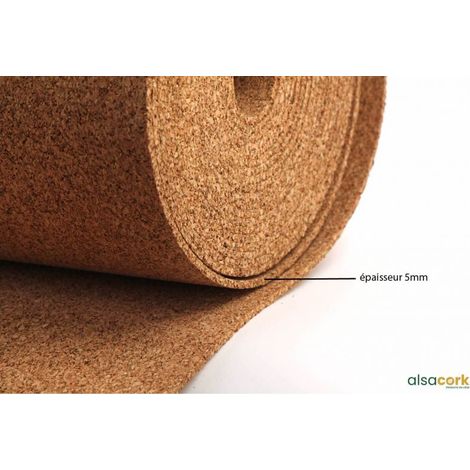 rouleau isolant souple en liège standard, ép. 5mm - 10m x 1m