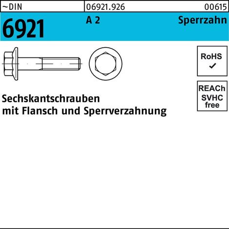 DIN 6921 A 2 M 6 x 16 mit Sperrverzahnung S 100 Stk (1/2)