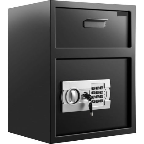 Petit coffre-fort Coffre-fort électronique, tirelire cachée secrète accès numérique et clés de remplacement for les documents de bijoux d'argent de magasin(42L) (1/5)