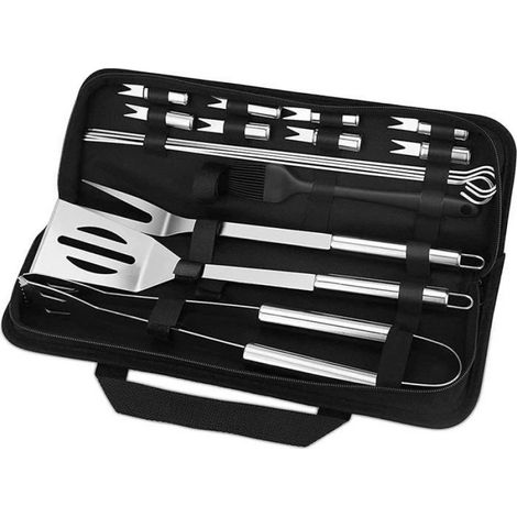 Kit Barbecue - 16 Pièces En Acier Inoxydable - Accessoires Pour Grill Extérieur - Ensemble Complet Avec Sac De Rangement (1/5)
