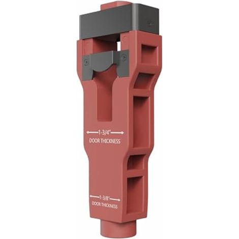 Outil de mortaisage pour loquet de porte, outil de mortaisage de précision, multi-usage, pour portes de 1-3/8 pouce ou 1-3/4 pouce d'épaisseur (rouge) (1/4)