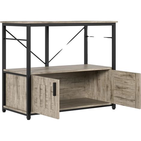 Supporto per acquario, struttura in metallo, ampio spazio di archiviazione, grigio chiaro (1/2)