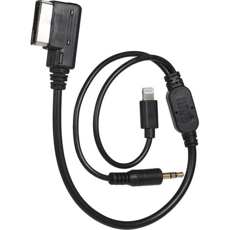 Adaptateur d'interface AUX 3.5mm avec ligne Fit pour Audi VW MDI AMI MMI iPad iPhone 5 6S (1/5)