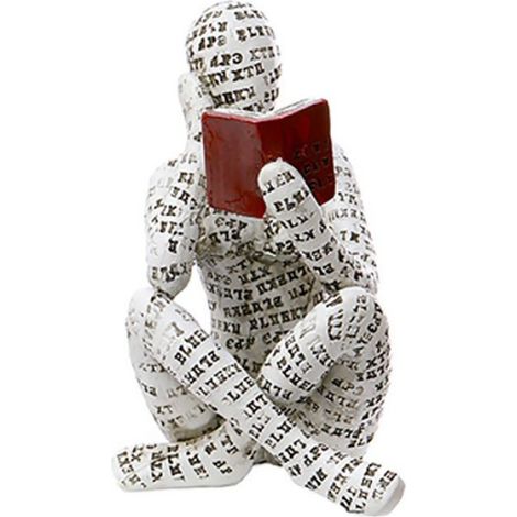 1 Statuette femme lisant, résine, sculpture art abstrait, décoration intérieur bureau jardin (1/5)