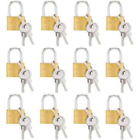 Lot de 12 petits cadenas avec clés, 12 mini cadenas pour bagages, sacs à dos, sacs de sport, boîte à bijoux, agendas (1/5)