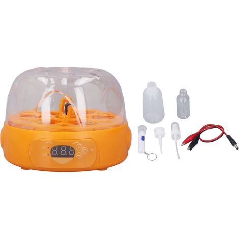 Incubateur à œufs Mini 6 œufs Automatique Jaune Compact avec tournage automatique pour poules canards cailles 15W prise UK (1/5)