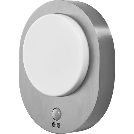 OSRAM Applique murale d'extérieur ENDURA STYLE DISC avec détecteur, applique murale LED ronde en acier inoxydable avec détecteur de mouvement, blanc chaud, 3000 K, IP44, 8 W