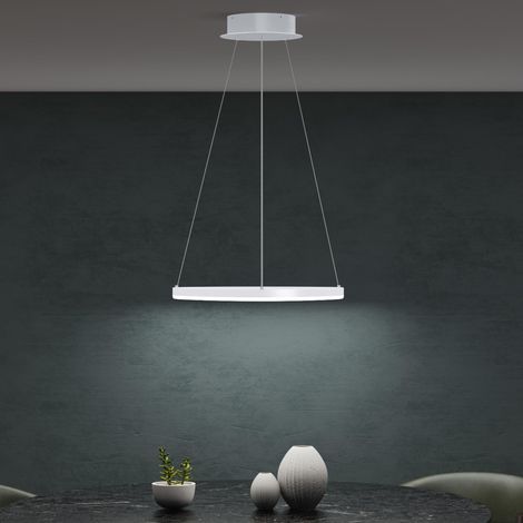Mai & Mai Pendelleuchte 50cm LED Hängelampe Dynamisches Wellendesign 3000K/4000K/6000K Verstellbares Kabel 16W Weiß Hängeleuchte für Esszimmer Wohnzimmer Schlafzimmer