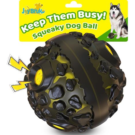 Hundeball für aggressive Kauer – Interaktives Hundespielzeug mit lustigem Quietschgeräusch, hält Ihren Hund beschäftigt, robust für kleine, mittlere und große Hunderassen, Kauspielzeug aus Gummi, beka