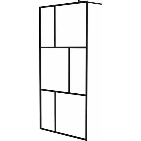 Duschwand für Begehbare Duschen mit Hartglas Schwarz 100x195 cm vidaXL (1/5)