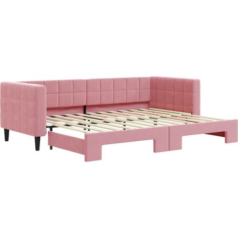 Maison Exclusive - Divano Letto con Letto Estraibile Rosa 80x200 cm in Velluto (1/5)