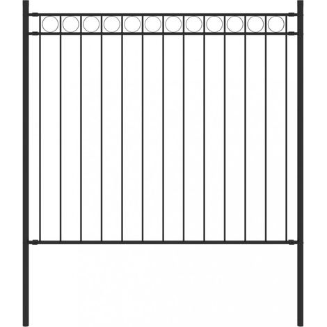 Gartenzaun Stahl 1,81x0,8 m Schwarz vidaXL