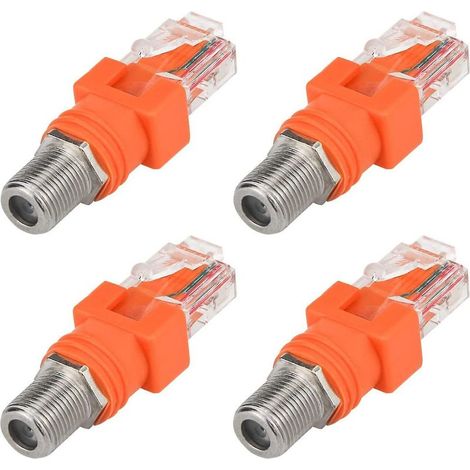HOXILEELEO - coassiale-a-Ethernet, set di 4 convertitori, RF F femmina a RJ45 maschio per tester di linea (1/5)