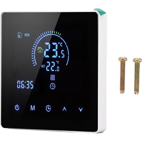 Thermostat intelligent 3A avec écran tactile couleur LCD pour chauffe-eau, idéal pour la maison, le bureau, les centres commerciaux et les magasins (modèle standard blanc). (1/5)