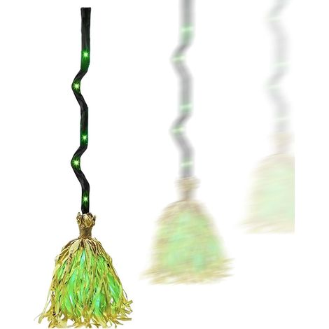 Balai de sorcière dansant avec lumières, balai d'Halloween, accessoire d'horreur (1/5)