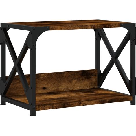 Support d'imprimante table meuble bureau à 2 niveaux 44 x 26 x 31,5 cm marron (1/5)