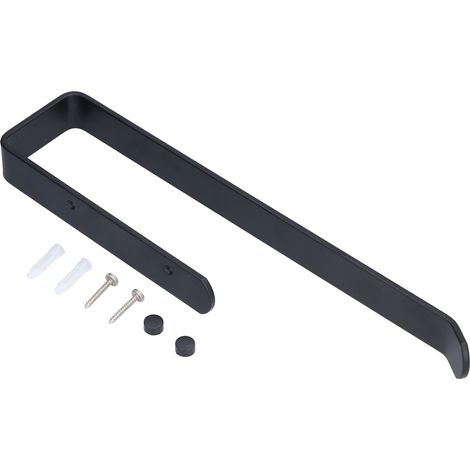 Porte-serviettes mural extensible et stable en alliage d'aluminium avec support pour papier toilette, idéal pour les toilettes de salle de bain ou d'hôtel. (1/5)