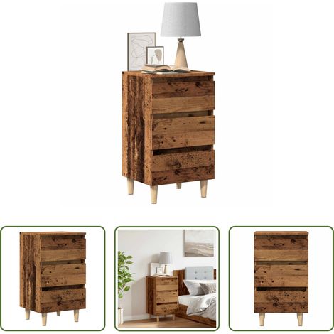 Holzwerkstoff - Nachttisch Altholz-Optik 40x35x69 cm Holzwerkstoff (1/5)