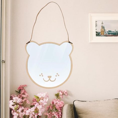 Miroir Acrylique Enfant, Miroir en Forme d'ours Mignon, Miroir Mural en Acrylique à Suspendre, Stickers Muraux Miroir Décoratif, pour la Chambre D'enfant, la Salle de Bain, le Salon (1/5)