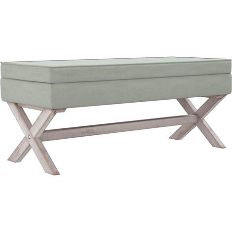 Maison Exclusive - Sgabello Portaoggetti Grigio chiaro 110x45x49 cm in Velluto (1/5)