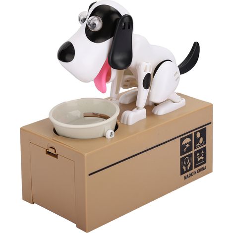 Coffre-fort ludique chien dessin animé électrique, tirelire mignonne pour enfants, cadeau d'anniversaire original. (1/5)
