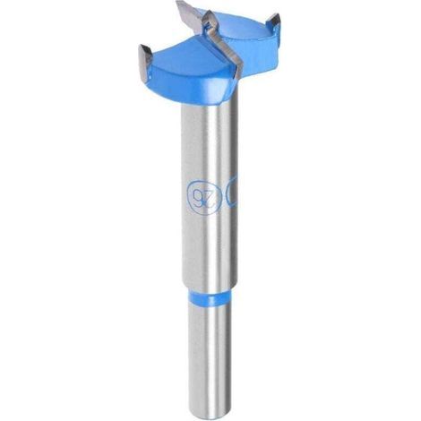 26-mm-Forstnerbohrer, Hartmetall, Lochsäge, Holzbohrungen, Scharnierarbeiten, Blaugrau (1/5)