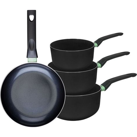 Ensemble de 1 poêle de 24 cm et 3 casseroles 16, 18 et 20 cm Fackelmann Brandao