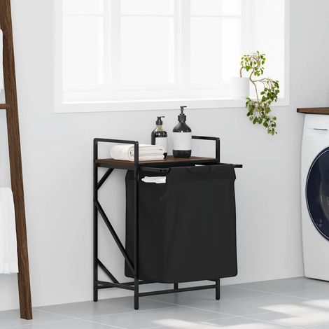 Wäschekorb 1 Fach mit Ablage Braun Eichen-Optik