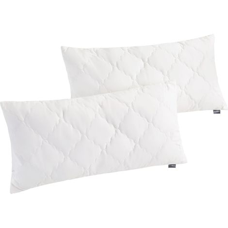 Oreiller en Bambou avec Fibres de Bambou, hypoallergénique, antibactérien, avec Fermeture éclair, composé de 2 oreillers de 80 x 80 cm, développé en (1/5)
