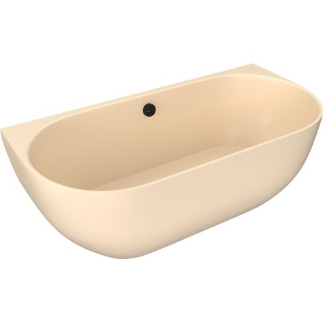 Baignoire murale PAGODA en fonte de marbre 170x85x58cm, beige mat (1/2)