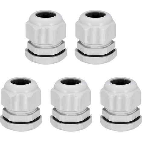 5Pcs PG21 Presse-étoupe Joint étanche blanc réglable 9mm-16mm fil Dia (1/5)