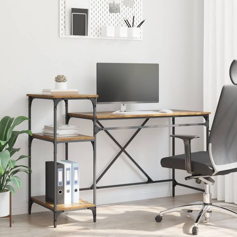 vidaXL Bureau Bois Ancien 135 x 50 x 90 cm Bois d'ingénierie