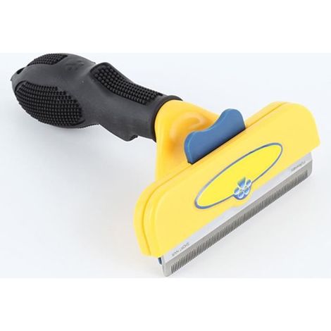 Peigne chien, Brosse chien, Brosse Peigne chien, Brosse chien poil long pour poil mort [Jaune, L] (1/3)