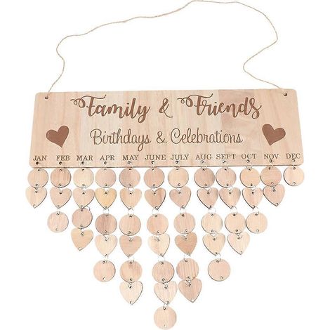 Calendrier mural familial pour bureau - Rappel d'anniversaires - Calendrier familial - Calendrier de planification familiale (1/2)