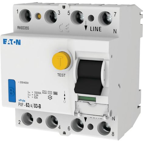 Eaton Interruptor diferencial, sensible a todas las corrientes, 63 A, 4p, 300 mA, Tipo B, 300303
