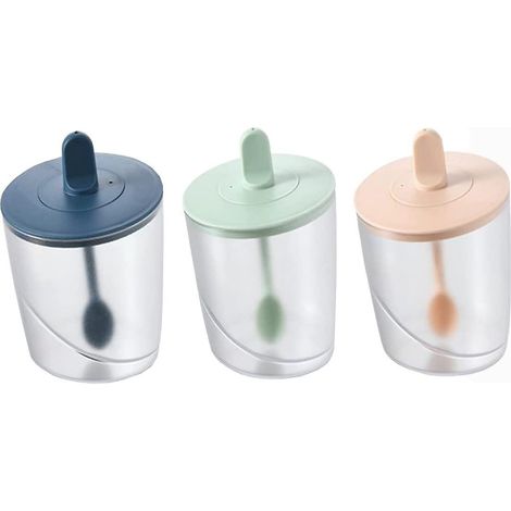 3er-Set Gewürzdosen, luftdichter Küchengewürzbehälter aus Kunststoff, Gewürzglas aus Kunststoff