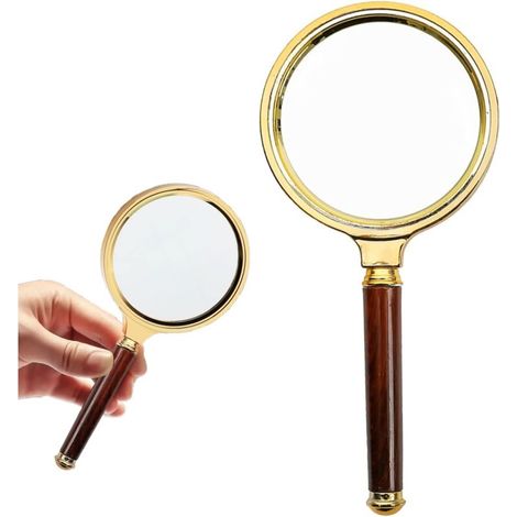 10X Reading Magnifier 80mm Magnifying Glass and Shatterproof Mirror for Reading High Clarity and Lightweight for Seniors Reading Magnifier with Jeweler Crafts Books Hobbies (Gold/Red)