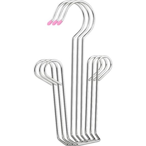 Étagère à chaussures - 3 pièces - Séchoir à chaussures - Porte-chaussures - Acier inoxydable - Rangement de chaussures - Multifonctionnel - Avec double crochet - Forme en U - 24 x 14 cm - Argent (1/5)