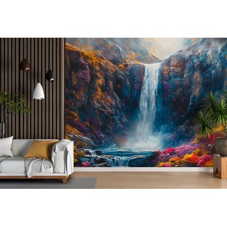Papier peint cascades cirque deau multicolore - 150 x 250 cm (1/2)