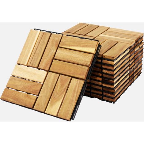 Set di piastrelle per patio in legno, 30x30cm