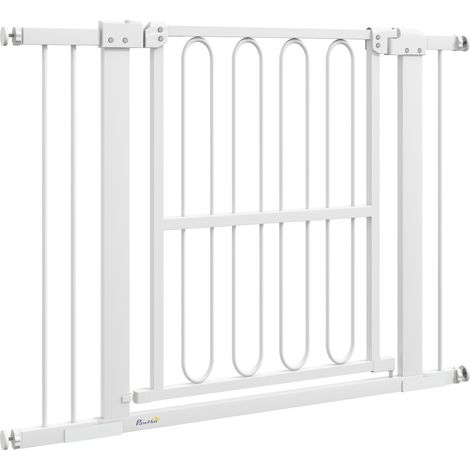 Barrière de sécurité pour chien, 76-104 cm, barrière sans perçage, barrière d'escalier