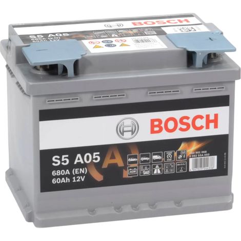 Batería de coche start stop AGM 60Ah 680 A EN Bosch S5A05