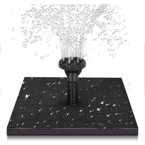 Solar-Springbrunnen, Solarbrunnen, Solarpumpe für Vogelbad-Springbrunnen, quadratische Solar-Wasserpumpe aus monokristallinem Silizium, schwimmender Springbrunnen für den Außenbereich, 7 V, 1,4 W